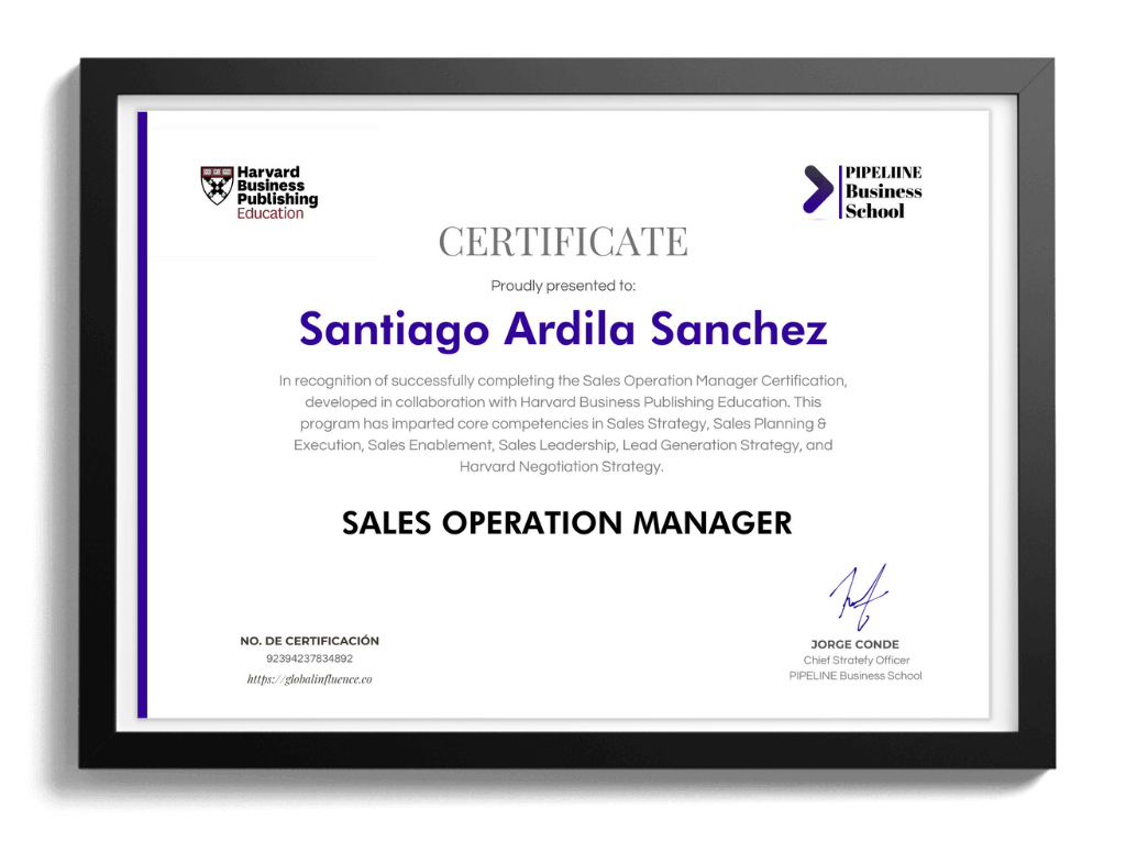 Certificado con cuadro